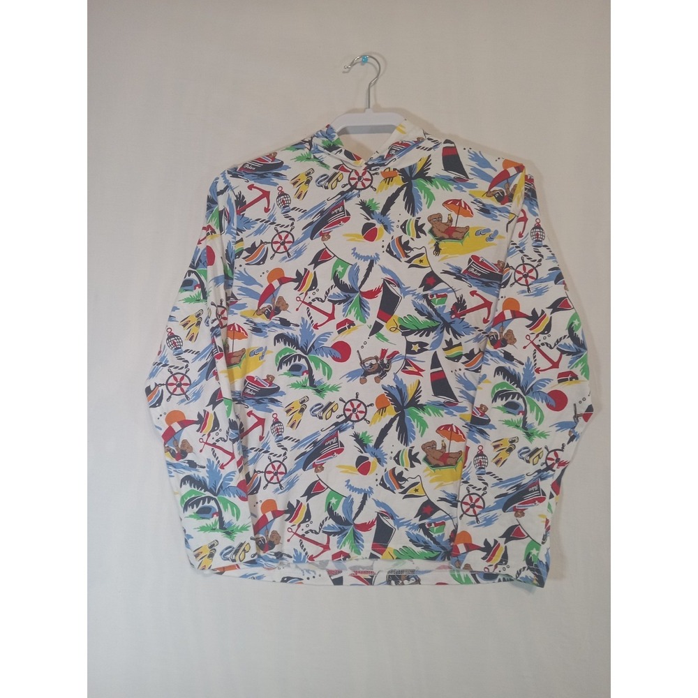 Polo Ralph Lauren Youth‎ Hooded T-shirt  bear nautical print Large 14/16